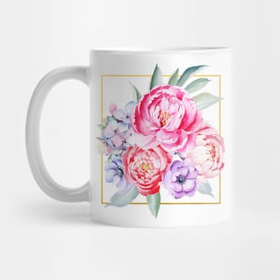 Peony and Hydrangea Wreath Mug